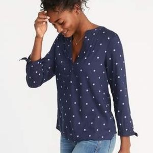 Old Navy Polka Dot Navy Blue Top